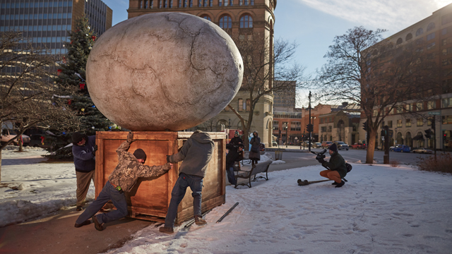 Dinosaurs egg statue at Milwaukee Public Museum