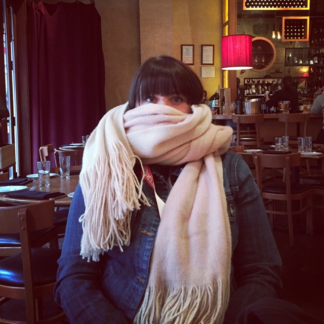 Women with huge scarf